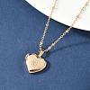 304 Stainless Steel Pave Clear Cubic Zirconia Heart Locket Pendant Necklaces for Women NJEW-Z077-01G-2