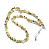 Natural Supper 7 Rutilated Quartz Chip Beaded Necklaces for Men Women NJEW-G159-01B-4