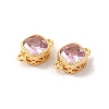 Real 18K Gold Plated Brass Cubic Zirconia Links Connectors KK-M243-04G-04-3