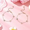 Glass & ABS Plastic Imitation Pearl Beads Link Bracelets BJEW-JB12572-02-2