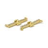 Rack Plating Brass Micro Pave Clear Cubic Zirconia Connector Charms KK-C007-37G-Z-3