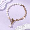 Natural Cultured Freshwater Pearl Beads Link Bracelets BJEW-JB13511-01-1