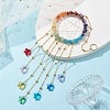 7 Chakra Wire Wrapped Gemstone Chip Ring with Star Pendant Decorations HJEW-ST00001-3