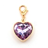 Heart Glass Pendant Decorations HJEW-WH0036-19A-1