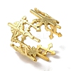 Vacuum Plating 201 Stainless Steel Cross Cuff Rings for Women RJEW-C092-06G-1