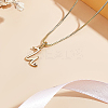 1pc Brass Chain & 304 Stainless Steel Letter Pendant Necklaces NJEW-LP0001-40U-G-3