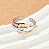 304 Stainless Steel Double Color Cuff Rings RJEW-S635-01GP-H-2
