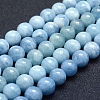 Natural Aquamarine Beads Strands G-P342-10A-10mm-AB+-1