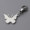 Butterfly Alloy Enamel Pendant Decoration HJEW-WH0042-73A-2
