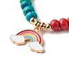 Cute Rainbow Alloy Enamel Charm Bracelet for Kid BJEW-JB06779-4