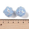 Handmade Polymer Clay Rhinestone Beads with Embossed Acrylic Rose CLAY-H004-06C-3