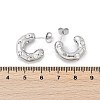 304 Stainless Steel Rhinestone Stud Earrings LS-EJEW-M070-18P-3