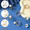 6Pcs 3 Colors Alloy with Plastic Scarf Buckle Ring AJEW-CJ0001-38-4