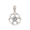 Fine Silver Pave Clear Cubic Zirconia Charms STER-P069-03A-S-1