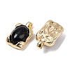 Brass with Glass and Imitation Agate Pendants Pendants KK-Q030-24G-2