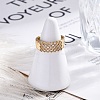 Brass Micro Pave Clear Cubic Zirconia Cuff Finger Rings for Women RJEW-G337-27G-3