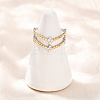 304 Stainless Steel Double Color Cuff Rings RJEW-S635-01GP-03-2