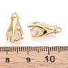 Brass Micro Pave Clear Cubic Zirconia Pendants X1-KK-T078-06G-02-3