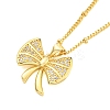 Brass Micro Pave Clear Cubic Zirconia Pendant Necklaces NJEW-M220-05C-G-1