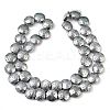 Electroplated Natural Lava Rock Beads Strands G-K388-01G-1