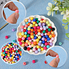 500Pcs Rubberized Style Imitated Silicone Acrylic Beads OACR-SP0001-33A-6