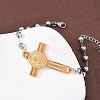 304 Stainless Steel Link Bracelets for Women BJEW-Z156-01GP-3