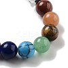 Natural Obsidian Round Beaded Chakra Stretch Bracelets BJEW-K251-01F-4