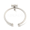 Rack Plating Brass Open Cuff Rings for Women RJEW-F162-02P-T-3