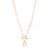 304 Stainless Steel Letter Pendant Necklaces NJEW-LP0001-52O-G-1
