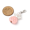Angel Plastic Pearl & Acrylic Pendant Decorations HJEW-JM03466-3