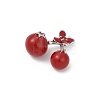 Brass Red Enamel Pendants KK-M322-03P-2