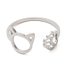 Non-Tarnish 304 Stainless Steel Open Cuff Ring LS-RJEW-Z026-05P-2