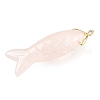Natural Rose Quartz Carved Pendants G-P599-08G-04-2