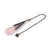 Natural Rose Quartz Pointed Dowsing Pendulum Big Pendants G-H285-06R-A22-4