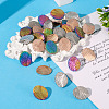 24Pcs 6 Styles 304 Stainless Steel Textured Oval Stud Earrings Findings STAS-TA0002-32RG-5