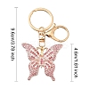 Butterfly Alloy Rhinestone Keychain KEYC-YW00114-01-3
