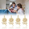 8Pcs Brass Micro Pave Cubic Zirconia with Resin Pendants KK-BBC0020-65-6
