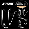 ARRICRAFT 110Pcs 3 Style Spray Painted Iron Safety Pins & Calabash Pins IFIN-AR0001-27-2