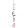 Glass Moon Hanging Suncatcher Pendant Decoration LS-DJEW-PW0008-10A-1