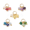 5Pcs 5 Styles Dyed Natural Malaysia Jade Faceted Rondelle Bead Charms PALLOY-JF04898-01-1