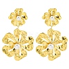 304 Stainless Steel Flower Dangle Stud Earrings for Women EJEW-U023-04G-01-2