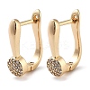 Brass Micro Pave Clear Cubic Zirconia Hoop Earrings for Women EJEW-U029-01G-03-1