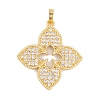 Rack Plating Brass & Clear Cubic Zirconia Pendants X-KK-S374-01G-1