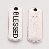 Tibetan Style Alloy Rectangle with Word Blessed Pendants TIBEP-Q043-060-RS-2
