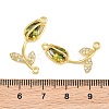 Rack Plating Brass Micro Pave Clear Cubic Zirconia Flower Connertor Charms KK-Z043-03F-3