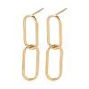 Oval 316 Stainless Steel Dangle Stud Earrings EJEW-D339-04G-4