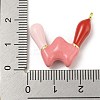 Brass Enamel Pendants KK-E093-03G-W-3