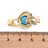 Brass Micro Pave Clear Cubic Zirconia Fold Over Clasps KK-C076-11G-4