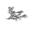Tibetan Style Halloween Witch Alloy Pendants TIBEP-Q050-06AS-NR-1