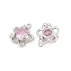 Brass Pave Pearl Pink Cubic Zirconia Pendants CU-CBA8124-01C-P-2